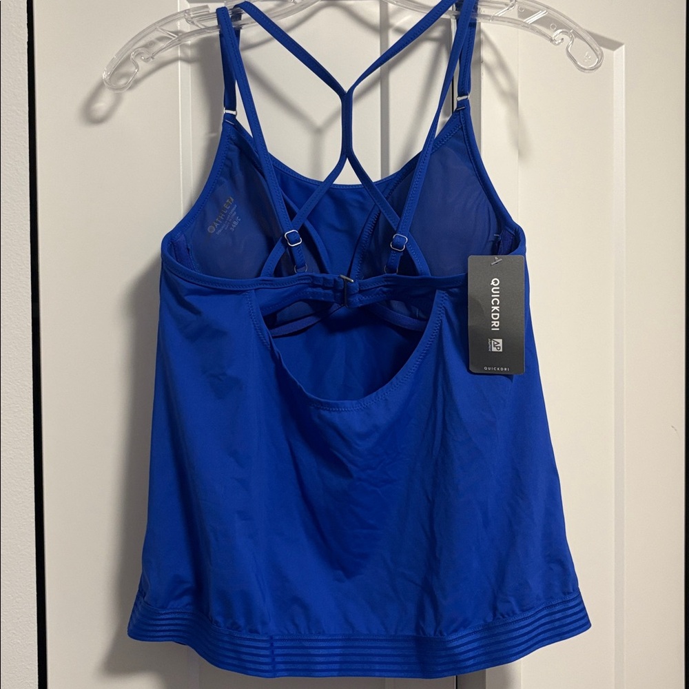 NEW [Athleta] Cross Back Adjustable Swim Tankini Top in Yacht Blue Women’s 34B/C - Picture 8 of 12